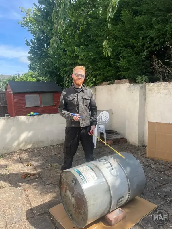 oil barrel frame two
